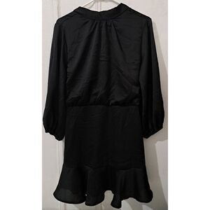 Vici Womens Large HI Neck Victorian Prairie Black Dress Elastic Waist